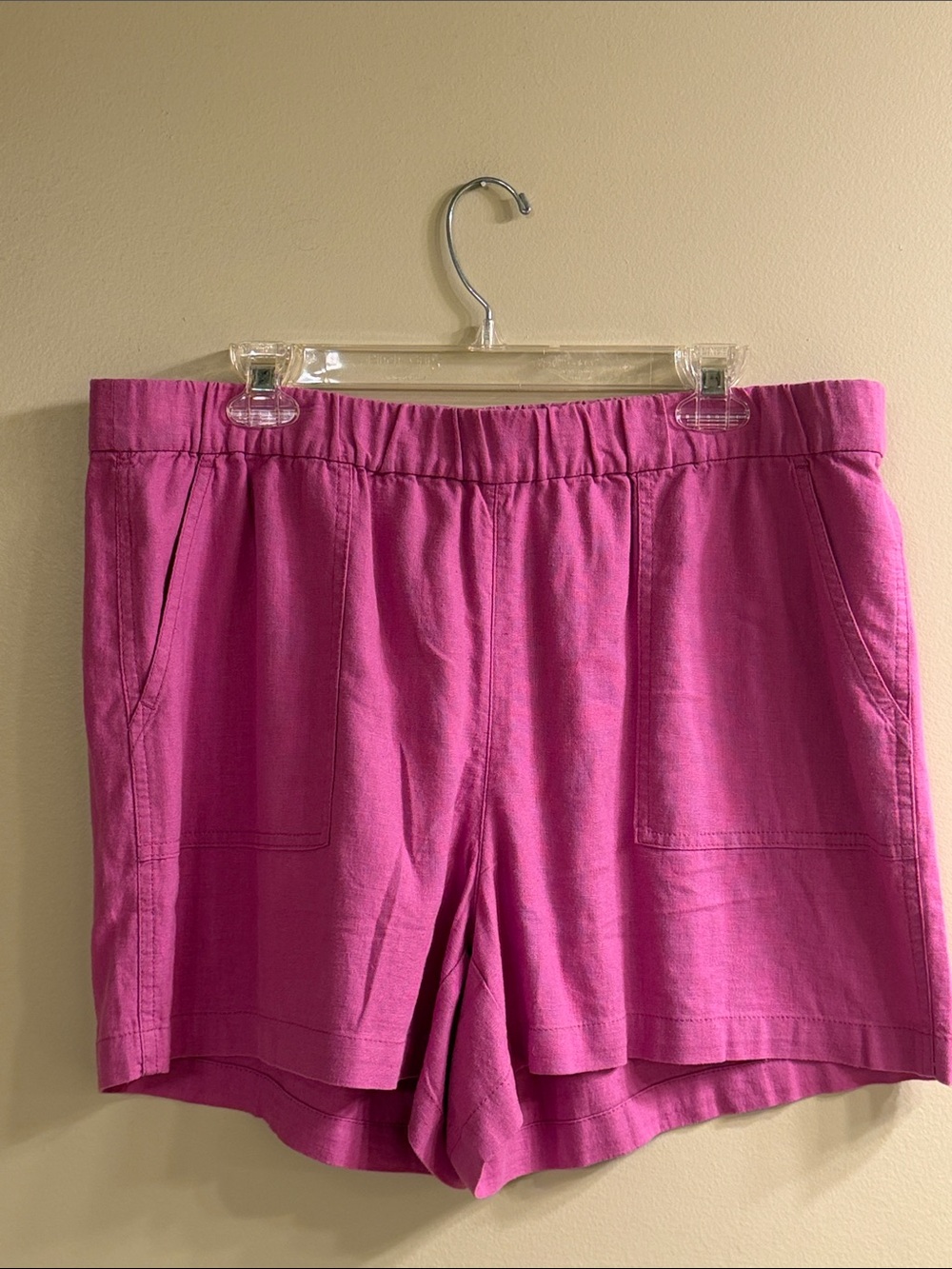 J. Crew Hot Pink High-Waist Elastic Shorts